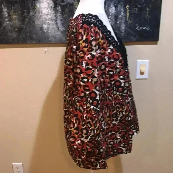 Vintage Trenz by Theresa Renz, 100% Linen Boho Animal Print Tunic Style Top-XL - Picture 4 of 7